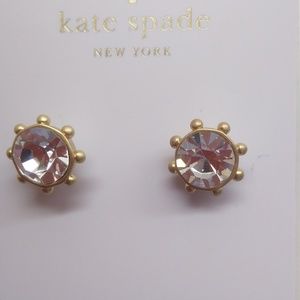 Kate Spade New Rhinestone/Gold WagonwheelEarrings.